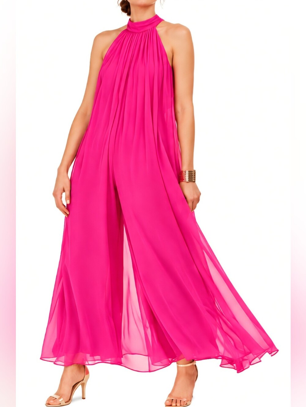 Chiffon Halter Jumpsuit